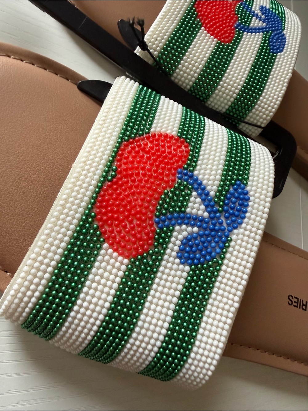 Women’s Beaded Cherry Slide Sandal Size 9 10 11
